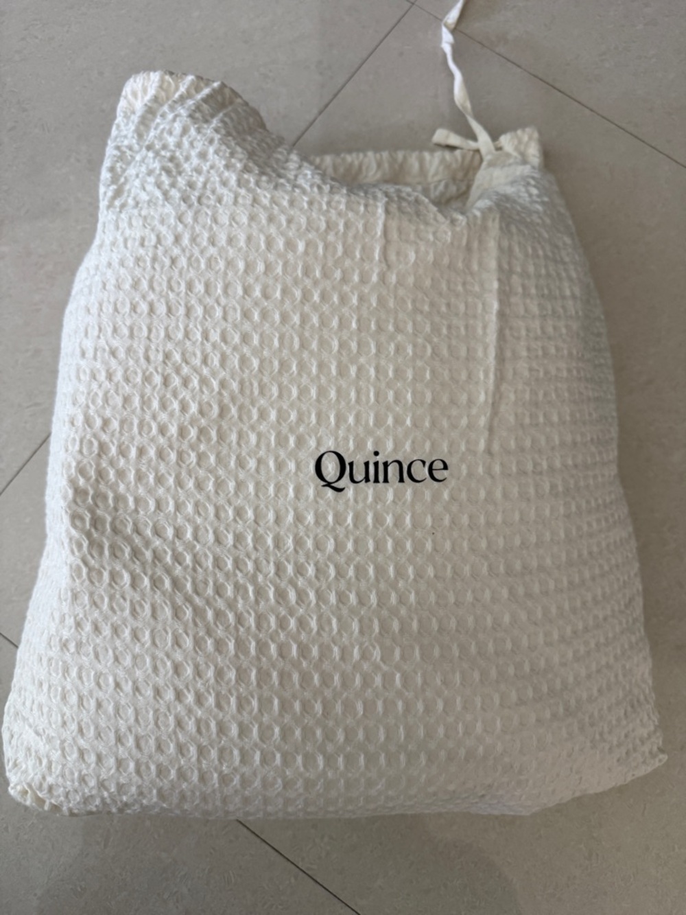 Quince Organic Luxe Honeycomb Duvet Cover Set Shams King / Cal King